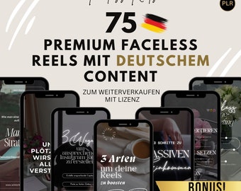 Faceless Instagram Reels (German), Templates, DFY Content, Digital Marketing with Master Resell Rights (MRR/PLR), Canva, Resale