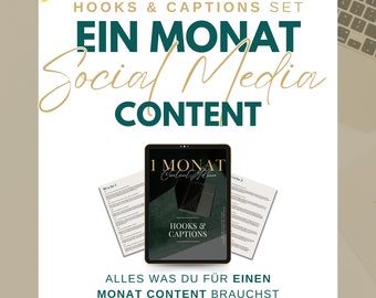 1 month of social media content in German, Done for you, Instagram account, passive income, Reels, caption, digital marketing, PLR/MRR