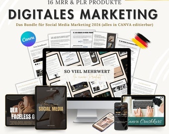 Selling digital products, Canva template set, master resell rights in German, faceless marketing, digital planners, e-book, PLR MRR