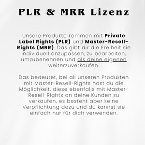 Puede incluir: Texto sobre un fondo blanco que explica los t&eacute;rminos Private Label Rights (PLR) y Master Resell Rights (MRR). El texto explica que estos derechos te permiten personalizar, editar y revender los productos.