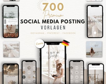 Faceless Instagram Templates (German), Templates, DFY Content, Digital Marketing with Master Resell Rights (MRR/PLR), Canva, Resale