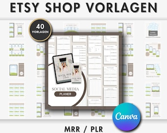 Etsy Listing Mockups with PLR/MRR License, Canva Template, Master Resell Rights digital products German, Done For You, Online Shop Mockup