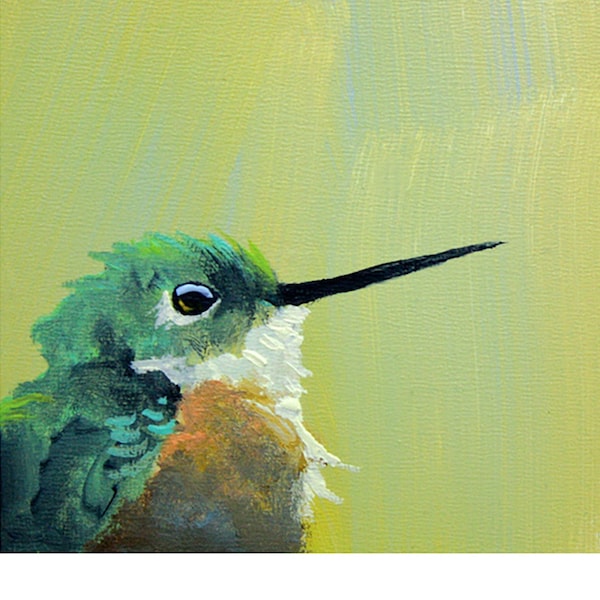 Impression d'art Colibri numéro 1 5 x 5 - oiseau - animal - nature - jet d'encre - oiseau moqueur hache