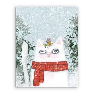 Set of 8 - Cat & Mouse Holiday Card