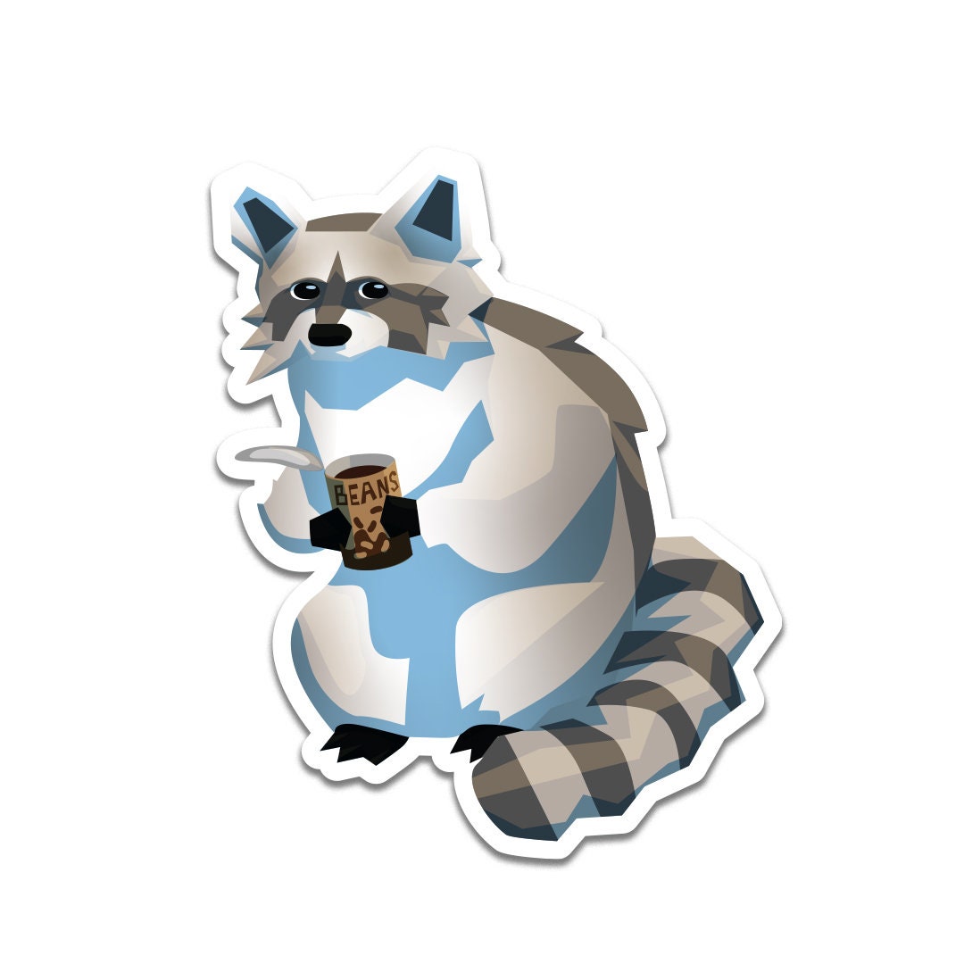 Raccoon Sticker - Etsy