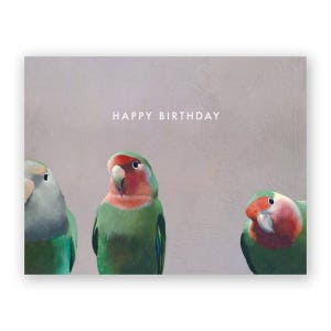 Lovebirds Birthday - Birds - Greeting - Stationery