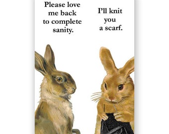 Bunny Knitting Scarf Magnet