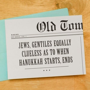 Set of 6 - Equally Clueless Hanukkah Card