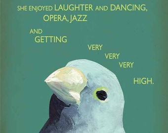 Saint Card - Greeting - Bird - Humour - High - Opera - Jazz - Gift - Mincing Mockingbird
