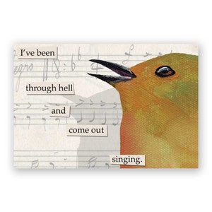 Been Through Hell Magnet - Bird - Humor - Gift - Stocking Stuffer - Music - Singing