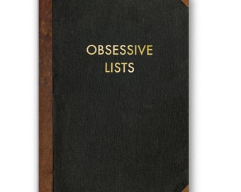 Obsessive Lists Journal - JOURNAL - Ruled - Medium - Humor - Gift