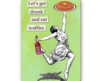 Drunk Waffles Sticker