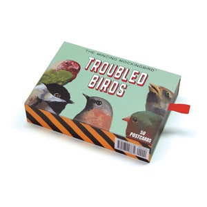 Lot de 50 cartes postales Troubled Bird - Oiseaux - Animal - Moqueur hachoir
