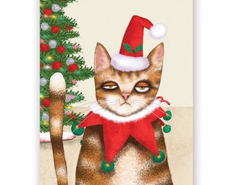 Set of 8 - Cat Effing Christmas Card