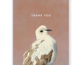 White Dove Thank You Card - Birds - Greeting - Stationery