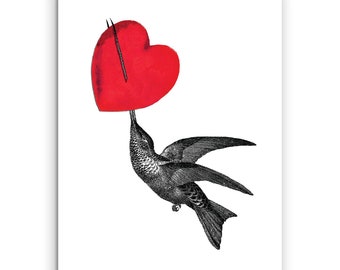 Hummingbird Heart Card