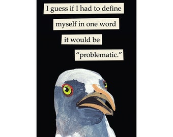 Problematyczny magnes - Ptak - Humor - Prezent - Wypełniacz skarpety - Mincing Mockingbird