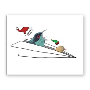 Set van 8 - Kerst vliegtuigkaart