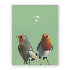 European Robin Thank You Karte - Vögel - Gruß - Briefpapier