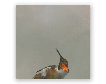 Allen's Hummingbird - 6 x 6 Wings on Wood Decor