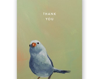 Set of 8 - Blue Bird Thank You Card