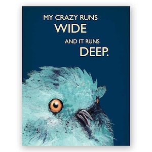 My Crazy Runs Wide Card - Humor - Bird - Greeting - Stationery