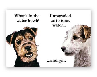 Gin & Tonic Dogs - Magnet - Humor - Gift - Stocking Stuffer -  Alcohol
