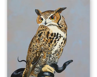 Great Horned Owl - 10 x 10 Wings on Wood Decor