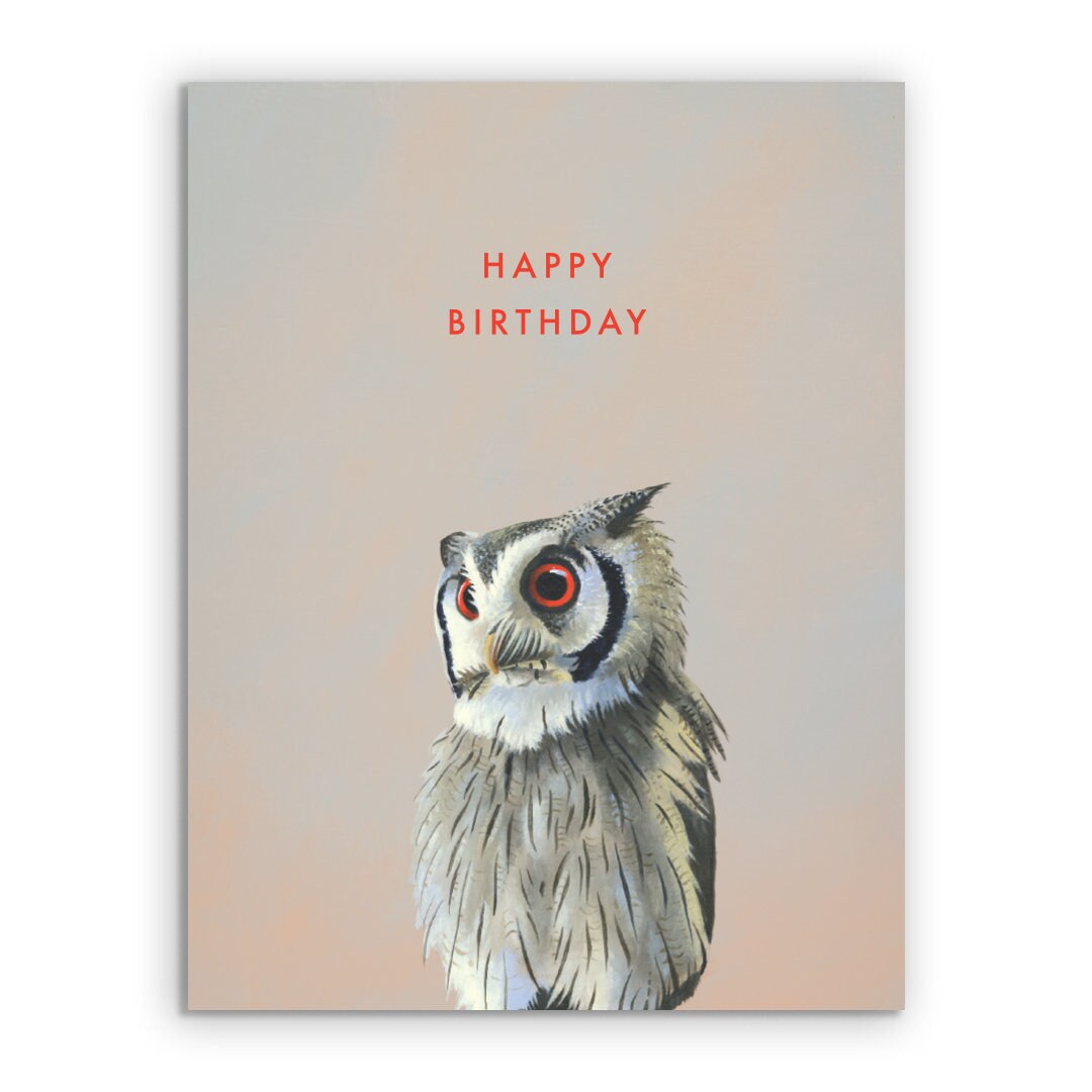 Owl Birthday Card - Birds - Greeting - Stationery - Etsy