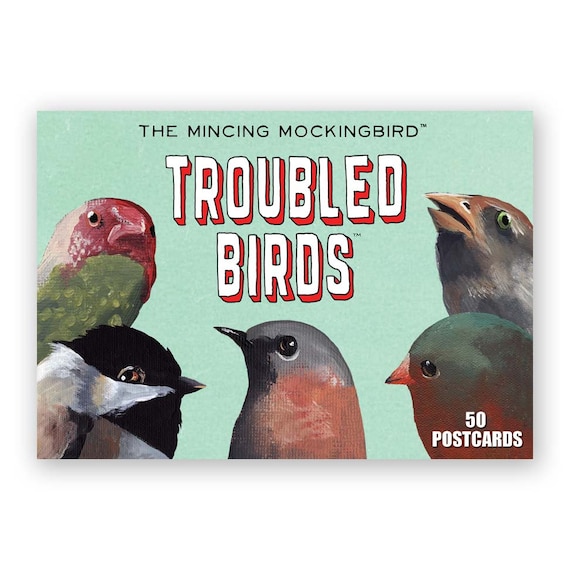 Troubled Bird Postcard Set of 50 - Birds - Animal - Mincing