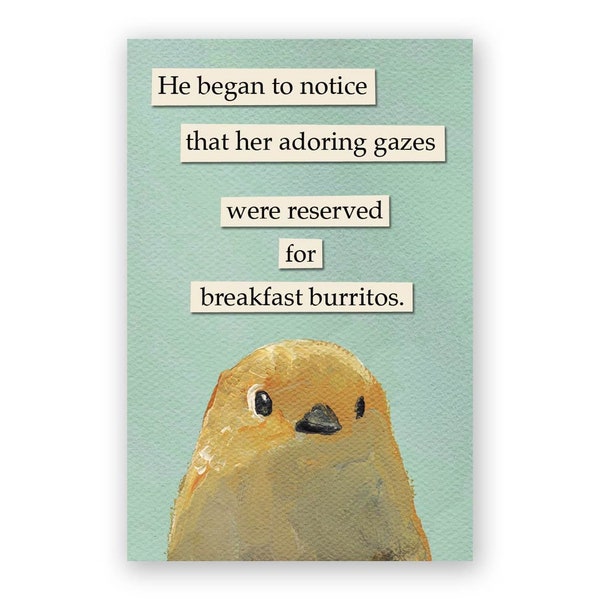 Breakfast Burritos Magnet - Bird - Humor - Gift - Mincing Mockingbird - Stocking Stuffer