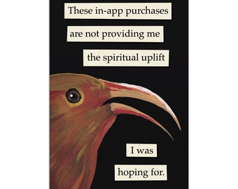 In-App Käufe Magnet - Vogel - Humor - Geschenk - Stocking Stuffer - Mincing Mockingbird