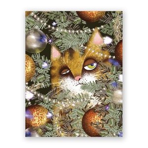 8er Set - Cat Nice List Weihnachtskarte