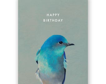 Blauvogel Geburtstag - Vögel - Gruß - Briefpapier