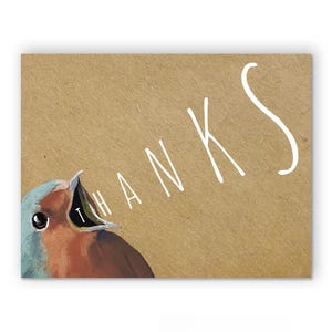 Yelling Set of 8 Thank You Cards - Bird - Thanks - Stationery - Gift - Mincing Mockingbird