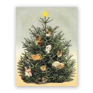 Cat Christmas Tree Card