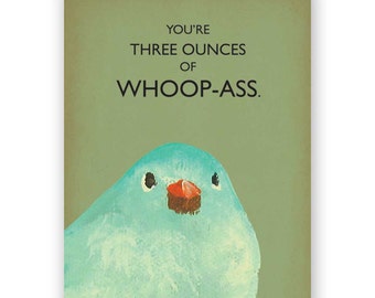 Three Ounce Card - Bird - Humor - Briefpapier - Groet - Blank