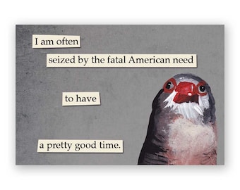 Fatal American Need Magnet - Bird - Humor - Mincing Mockingbird - Gift - Stocking Stuffer