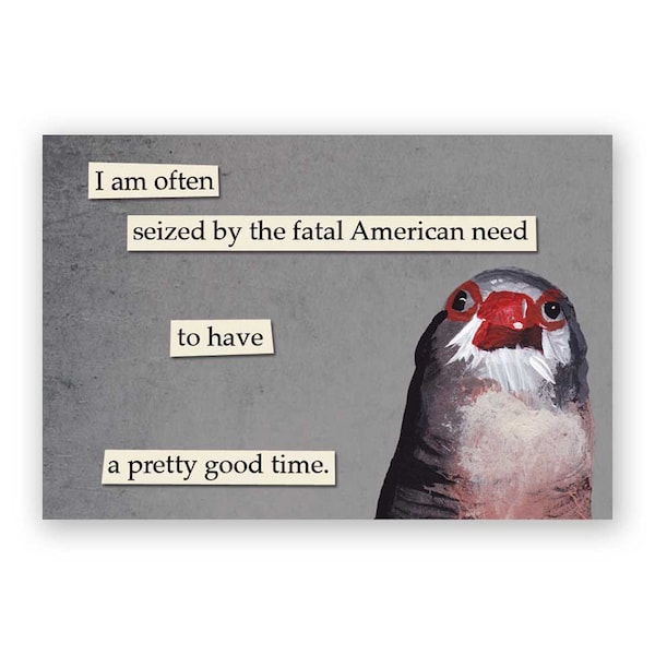 Fatal American Need Magnet - Bird - Humor - Mincing Mockingbird - Gift - Stocking Stuffer