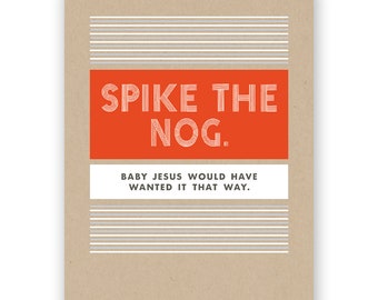 Set of 6 - Spike the Nog Holiday Card