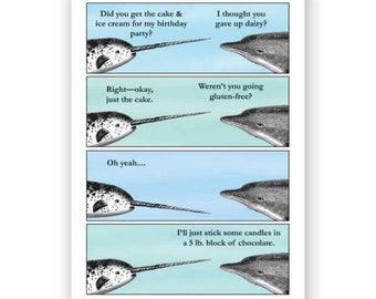 Narwhal Birthday Card