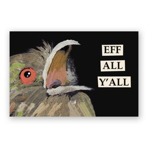 Eff All Y'all Magnet - Bird - Humor - Gift - Stocking Stuffer - Mincing Mockingbird