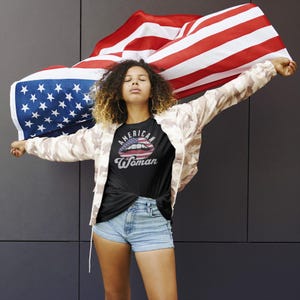 4th of July Unisex Short Sleeve Tee, Fourth of July Unisex Tee, Patriotic, Independence Day, American Woman, Freedom Fighter, Patriot