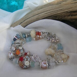 Autumn Tideline Beach Ocean Lampwork Gemstone Two Strand Bracelet image 5