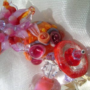 Garden Faerie Queen Handcrafted Bright Floral Lampwork SS & Citrine Bracelet image 2