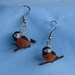 flocked chickadee or goldfinch earrings