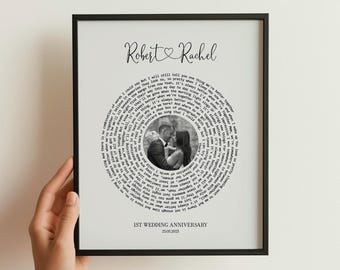 Personalisierter Song Lyric Print: Benutzerdefiniertes Jubiläums-Musik-Kunst-Geschenk