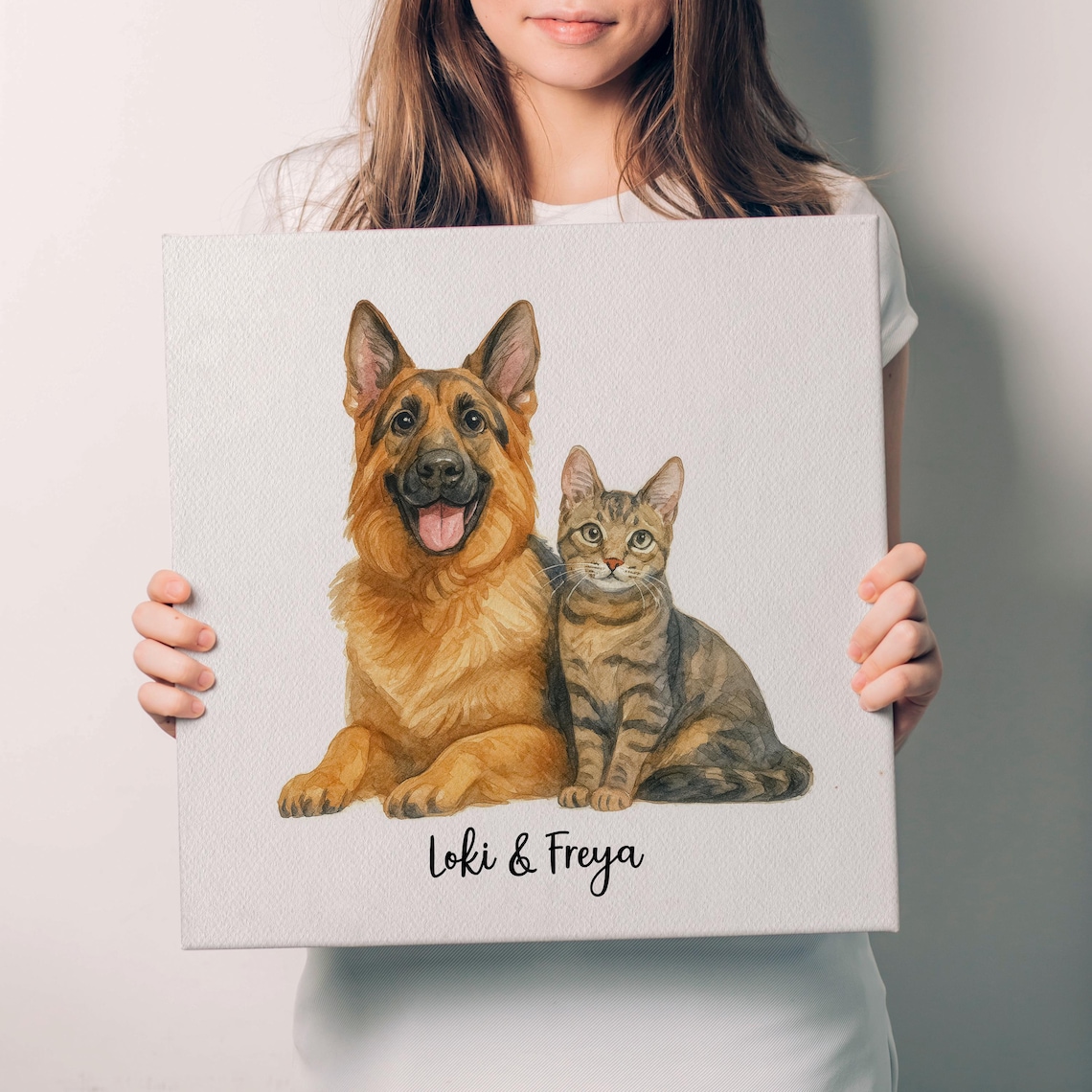 Custom Watercolor Pet Portrait: Dog, Cat Memorial Art - Etsy