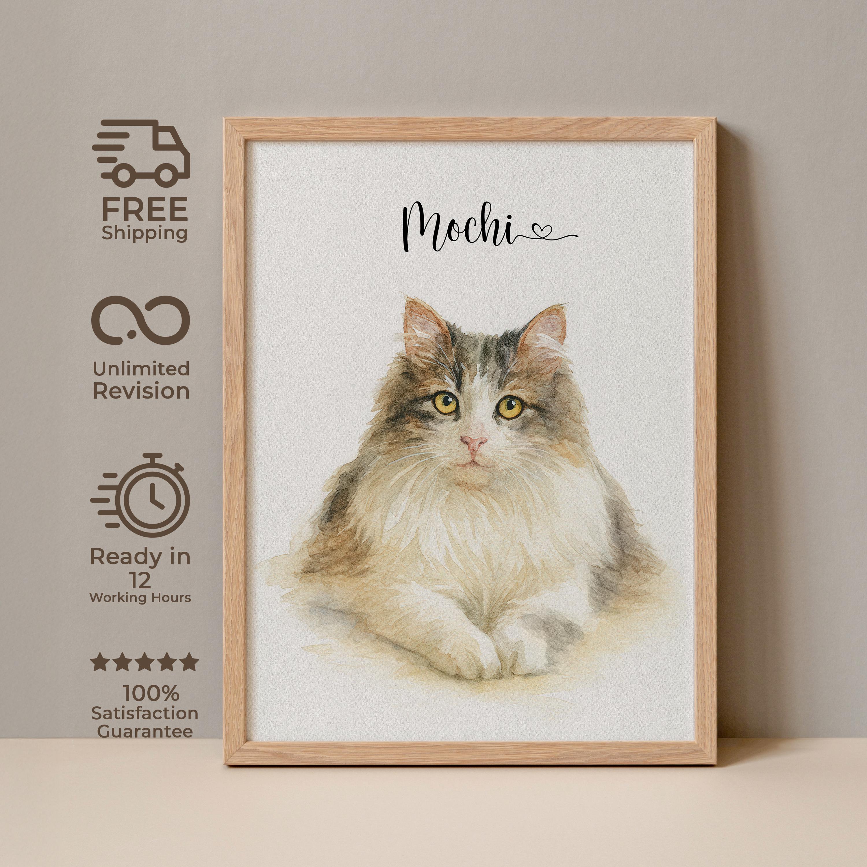 Custom Watercolor Pet Portrait: Dog, Cat Memorial Art - Etsy