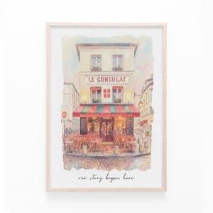 This custom portrait art combines your special place and your love story into a watercolor venue illustration. Designed as a first date gift or anniversary keepsake, it offers a soft, romantic style that makes a perfect Valentine’s Day gift and personalized picture.